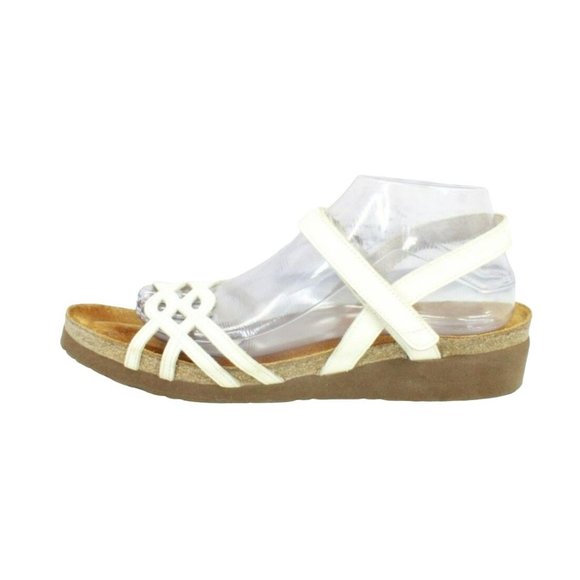 Naot Shoes - *Naot White Leather Hook & Loop Adjustable Strap Sandals Size 10 Inches